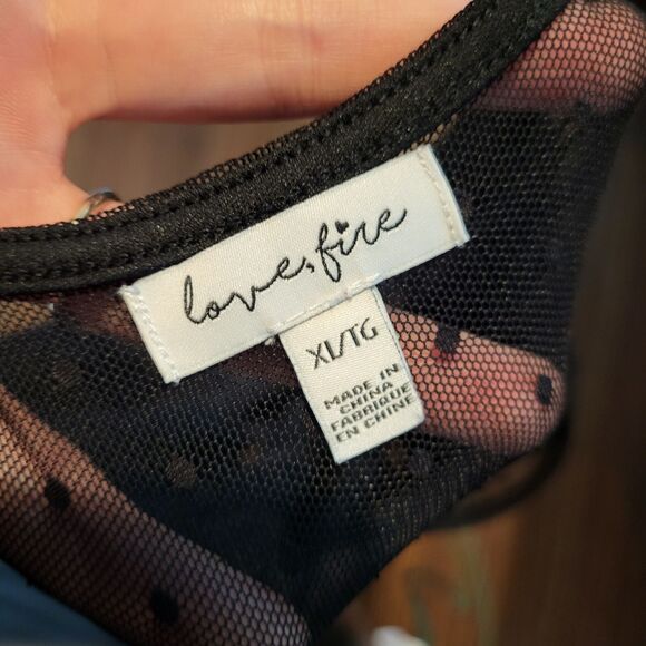 Love Fire Transparent Black Mesh Dress Sz XL - Picture 4 of 4